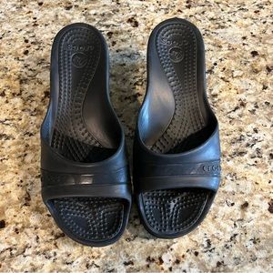 Crocs Sassari Black Wedge Sandals Slip On Womens Size 10